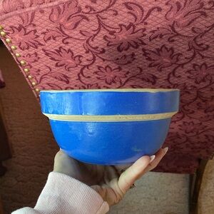Blue Salt glaze Stoneware Small Mixing Bowl Circa 1920